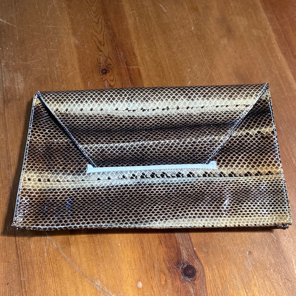 COPY - Real snake skin beirn clutch envelope hand bag.